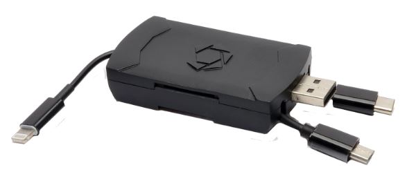 BLACK 4-IN-1 SD CARD READER