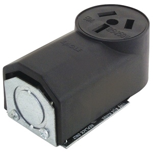 BLACK POWER RECEPTACLE 125/250V