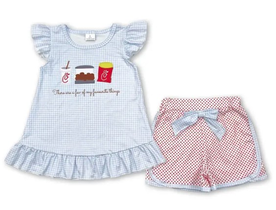 PLAID POLK DOT FRIES OUTFIT