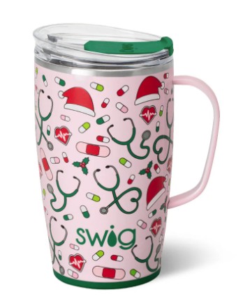 SANTA SCRUBS TRAVEL MUG 18OZ