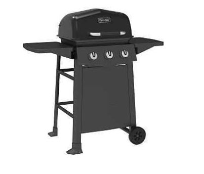 BLACK 3-BURNER GAS GRILL