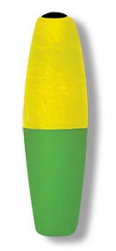 YELLOW/GREEN CIGAR SLIP FLOATS 2"