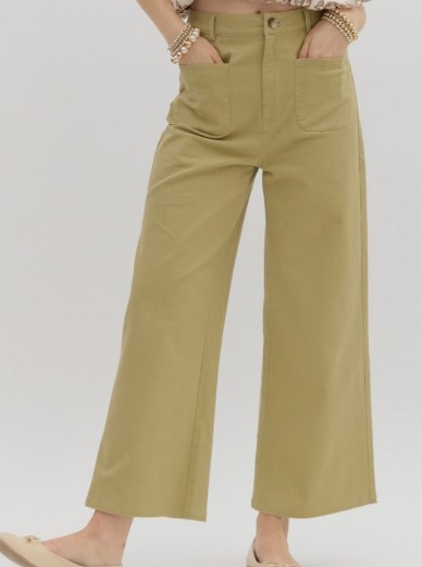 HIGH WAIST WIDE ANKLE PANTS