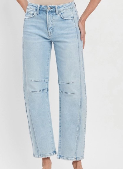HI RISE BARREL JEANS