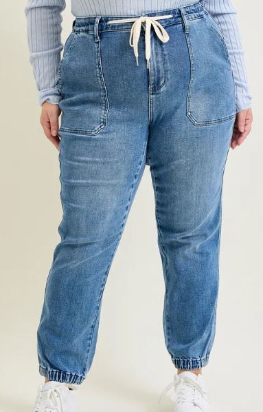 HIGH WAIST DENIM JOGGER