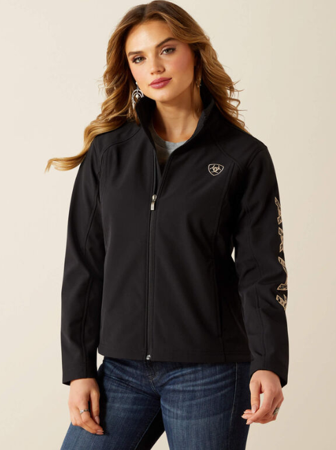 BLACK LOGO SOFTSHELL JACKET