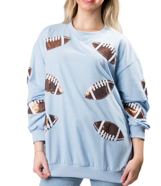 BLUE FOOTBALL SWEATSHIRT