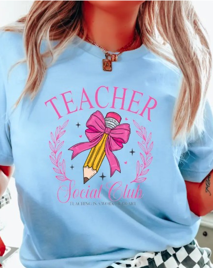BLUE TEACHER SOCIAL CLUB TEE