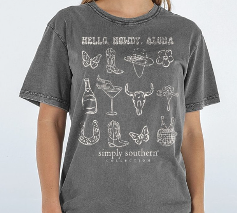 HOWDY WASHED COAL TEE
