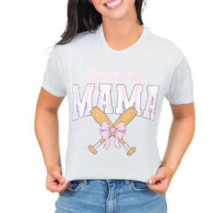 BASEBALL MAMA WHITE TEE