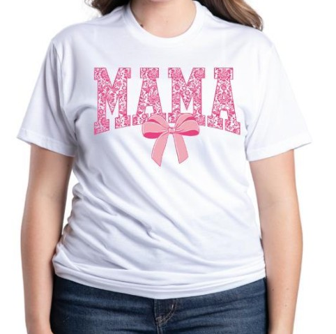 WHITE MAMA BOW TEE