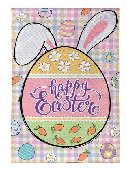 GINGHAM EASTER BURLAP GRDN FLAG