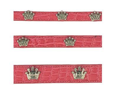 PINK CROWN DOG COLLAR 5/8X14"