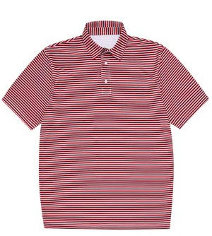 RED BLACK & WHITE STRIPE POLO