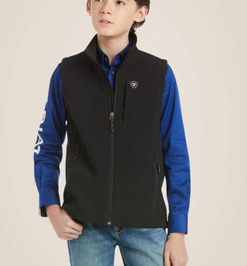 YTH BLACK VERNON SOFTSHELL VEST