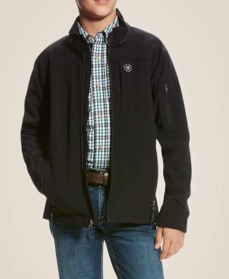 YTH BLACK VERNON SOFTSHELL JACKET