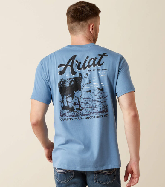 BLUE ARIAT CATTLE CO TEE