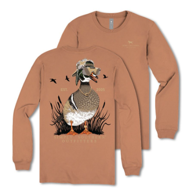 LONG SLEEVE COOL DUCK CHESTNUT TEE