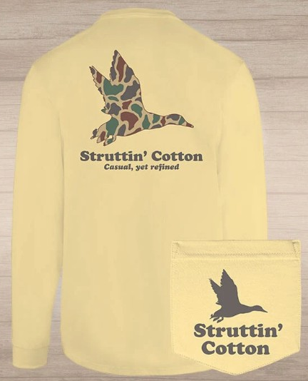 OLD SCHOOL MALLARD LONG SLEEVE YLW TEE