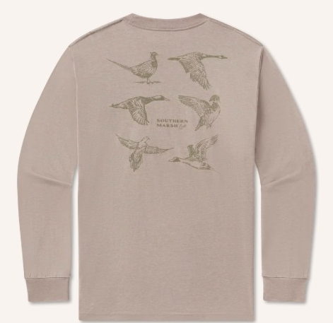 TAUPE LONG SLEEVE FIELD SKETCHES TEE