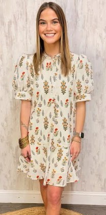 COLLAR FLORAL DRESS