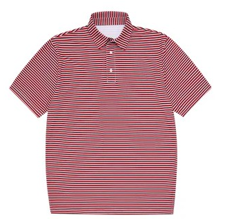 YTH RED BLACK & WHITE STRIPE POLO