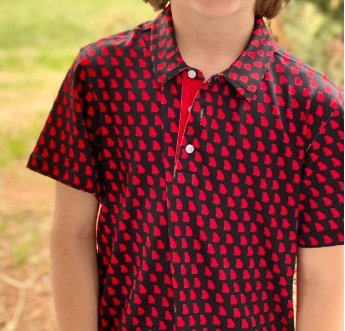 YTH RED GA STATE POLO