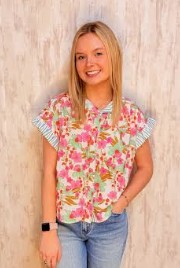 CONTRAST FLORAL TOP