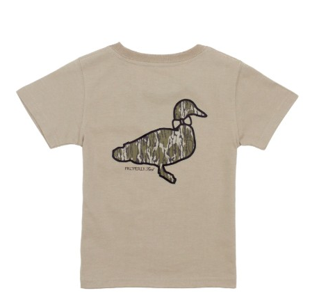 YTH SAND MOSSY OAK LOGO TEE