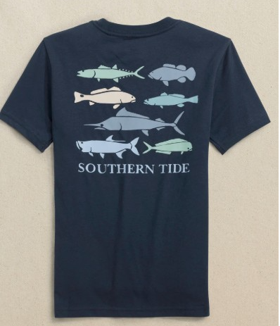 YTH BLUE FISH STAMP TEE