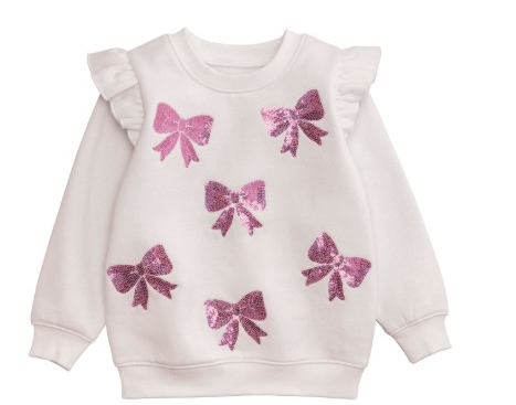 BOW SEQUIN SWEATSHIRT