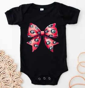 GA BULLDOGS BOW ONESIE
