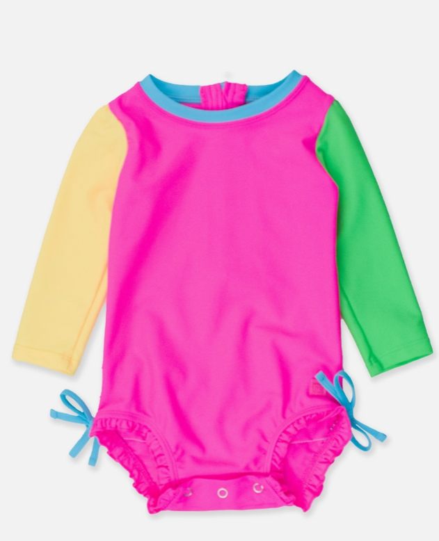 BABY NEON LONG SLEEVE 1 PC SWIMSUIT