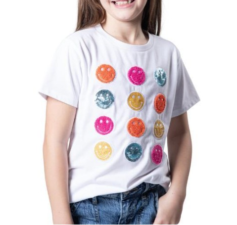 YTH WHITE ALL SMILES CREW