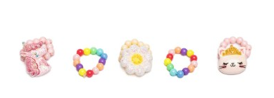 FLOWER KITTY UNICORN RING SET