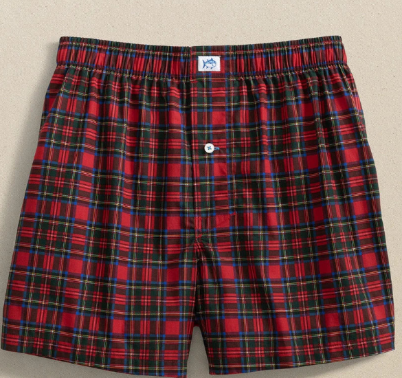 RED SC TARTAN BOXER