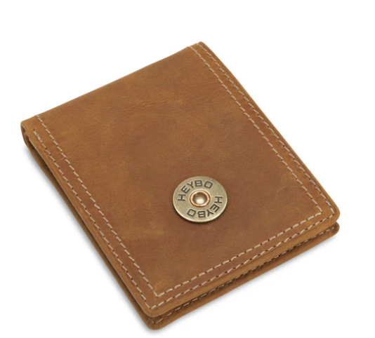 BROWN LEATHER BI-FOLD WALLET