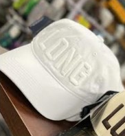 WHITE MONOCHROM DAD LONG HAT