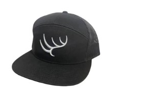 7 PANEL SOLID BLACK HAT