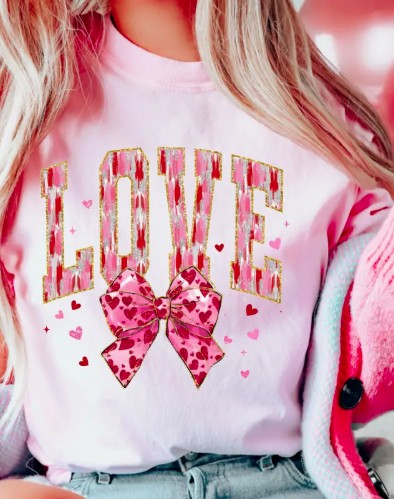 PINK WATERCOLOR LOVE TEE