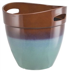 TEAL RESIN PLANTER 14-1/2"