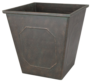 METALLIC RESIN SQUARE PLANTER