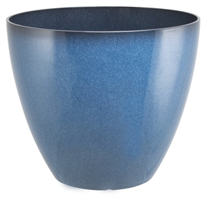 BLUE ROUND RESIN PLANTER 15"
