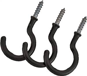 STEEL BLACK STORAGE HOOKS 3PK
