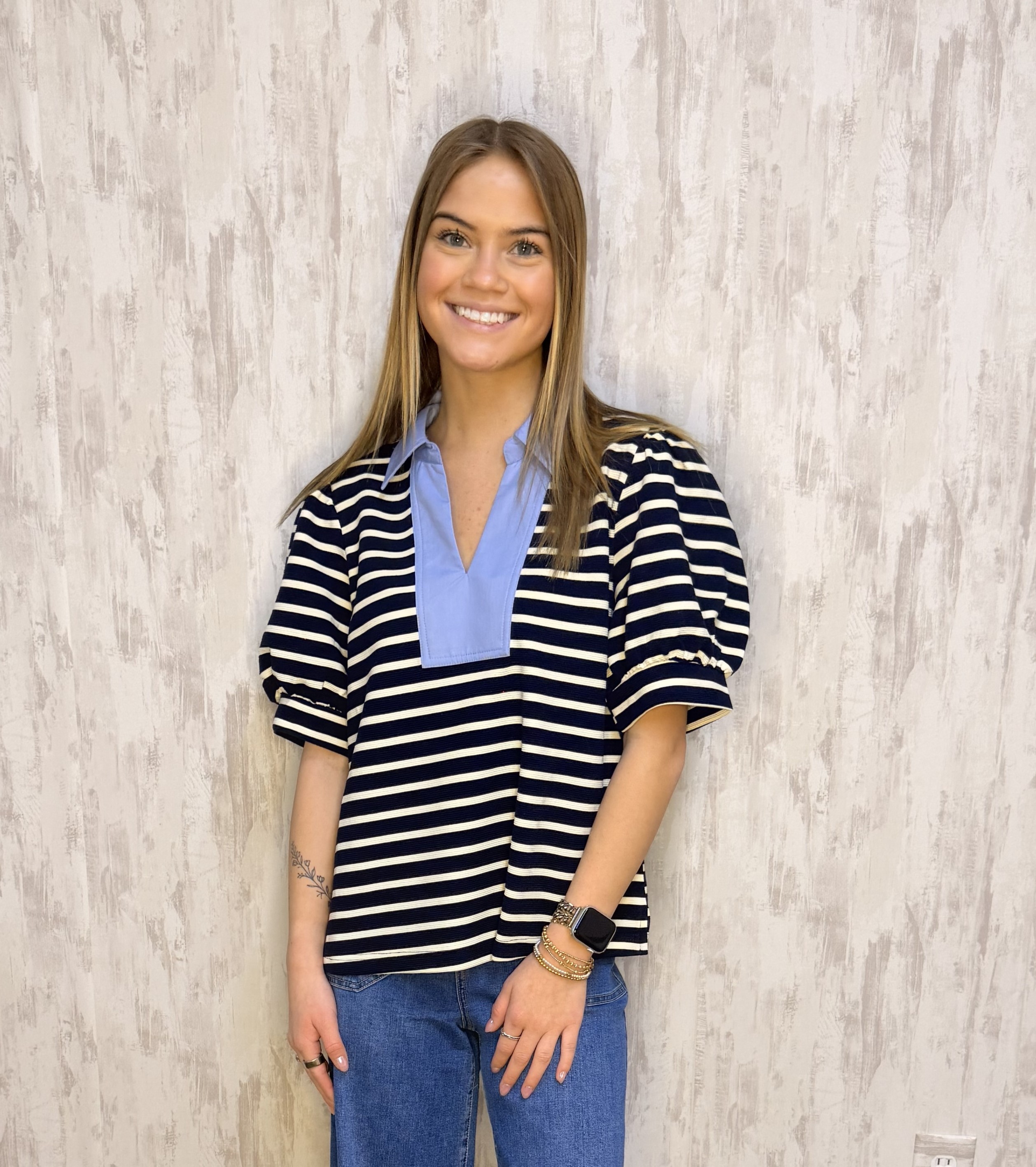 STRIPE CONTRAST TOP