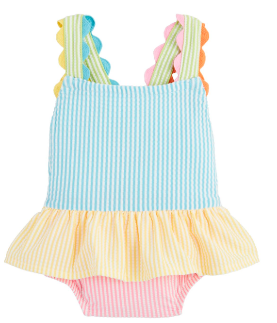 SEERSUCKER RICRAC SWIMSUIT