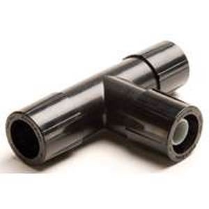 BLACK PLASTIC TUBING TEE 1/2"