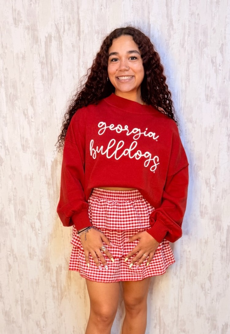 RED GINGHAM RUFFLE SKIRT