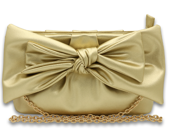 LEATHER BOW CROSSBODY BAG