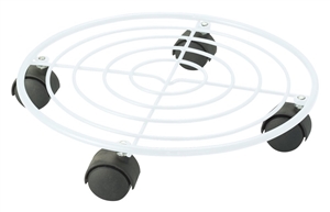 WHITE IRON PLANTER DOLLY 12IN